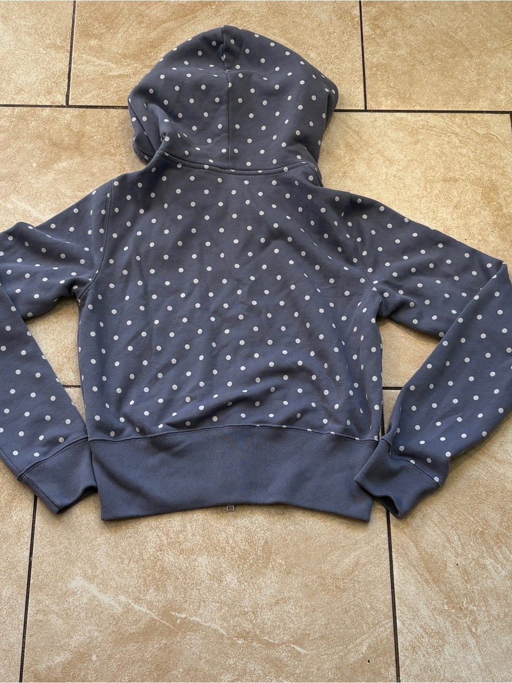 Hollister Navy Hoodie with White Polka Dots - Picture 3 of 4